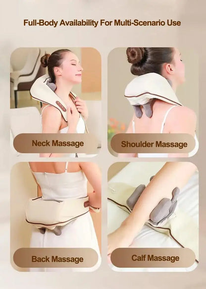 Multi-Functional Neck and Shoulder Massager U-Shaped Deep Tissue Shiatsu Electric Air Compress Kneading Back Massager
