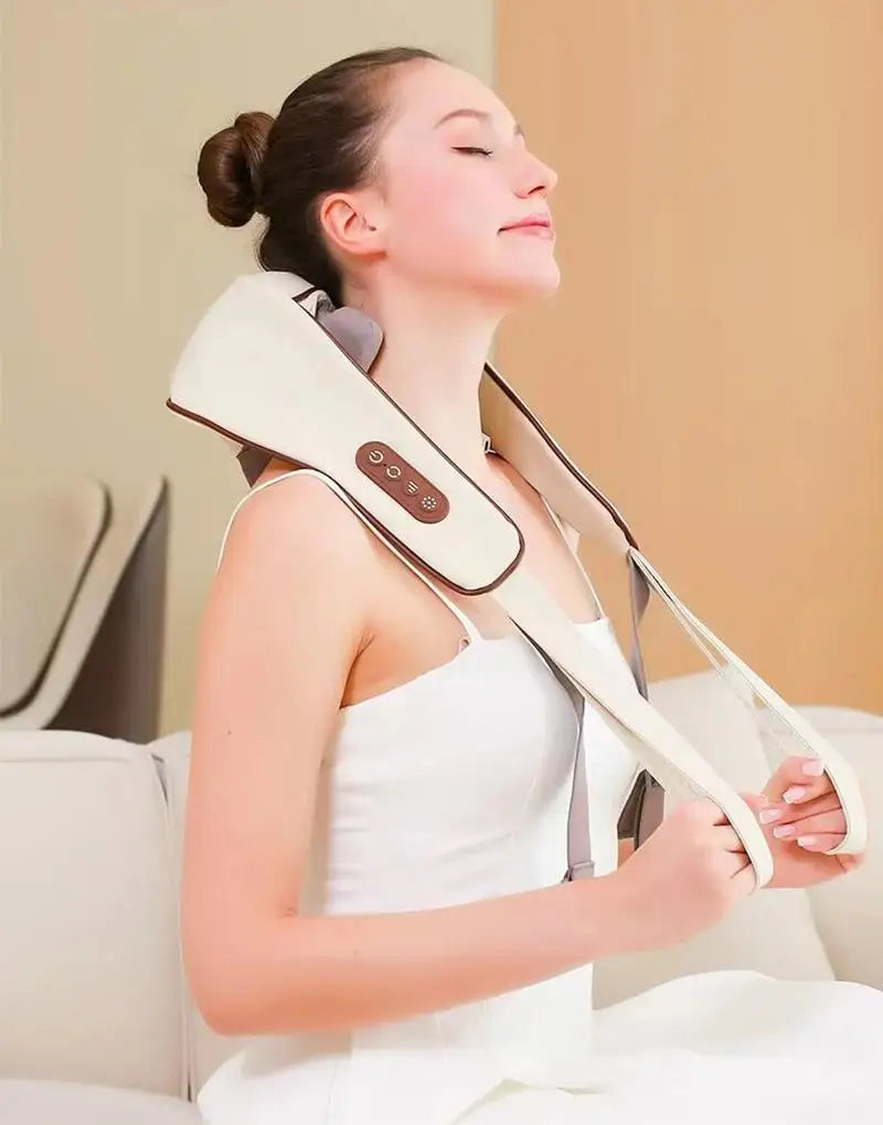 Multi-Functional Neck and Shoulder Massager U-Shaped Deep Tissue Shiatsu Electric Air Compress Kneading Back Massager