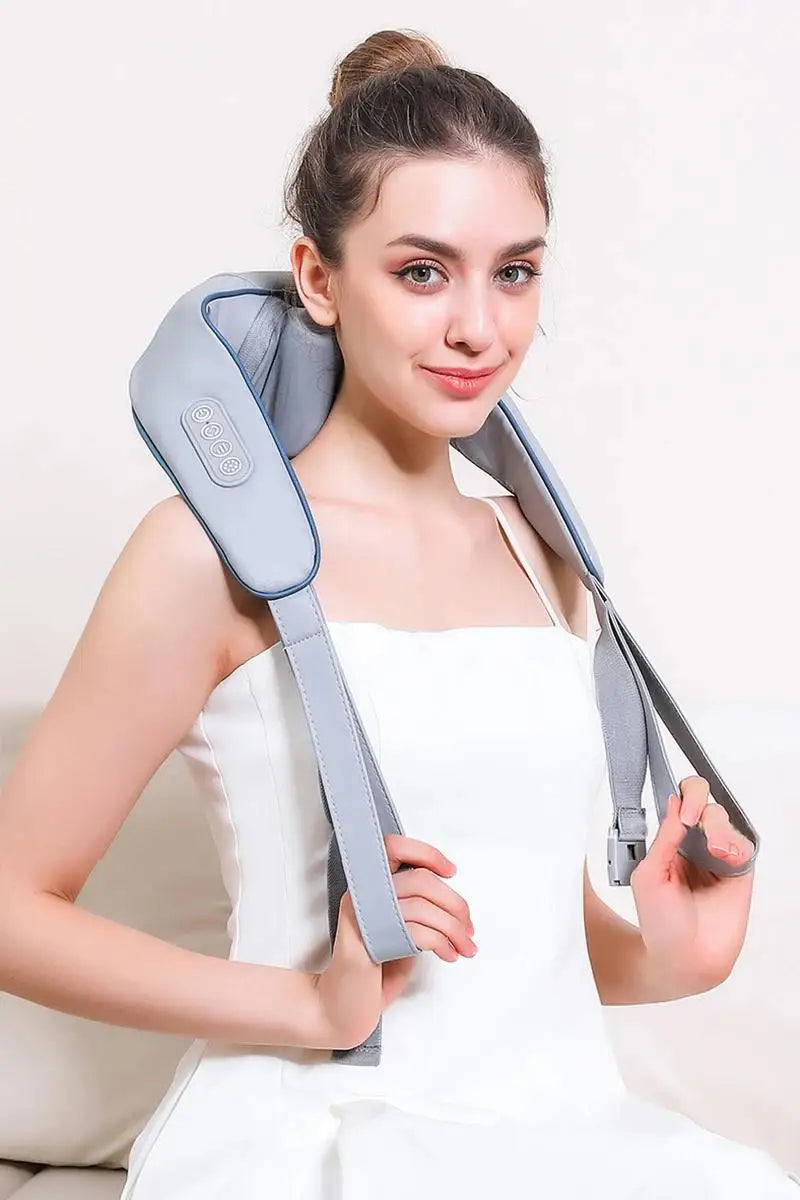 Multi-Functional Neck and Shoulder Massager U-Shaped Deep Tissue Shiatsu Electric Air Compress Kneading Back Massager