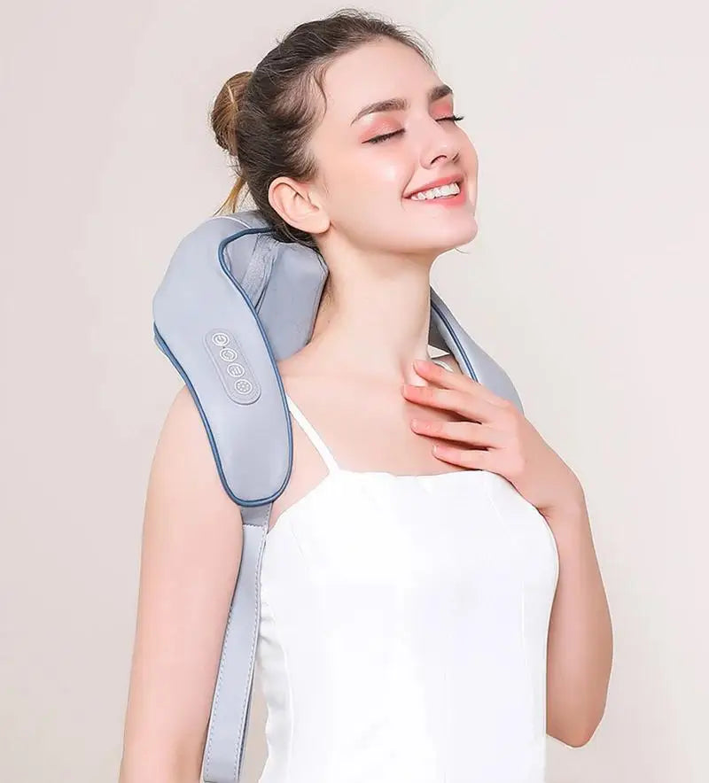 Multi-Functional Neck and Shoulder Massager U-Shaped Deep Tissue Shiatsu Electric Air Compress Kneading Back Massager